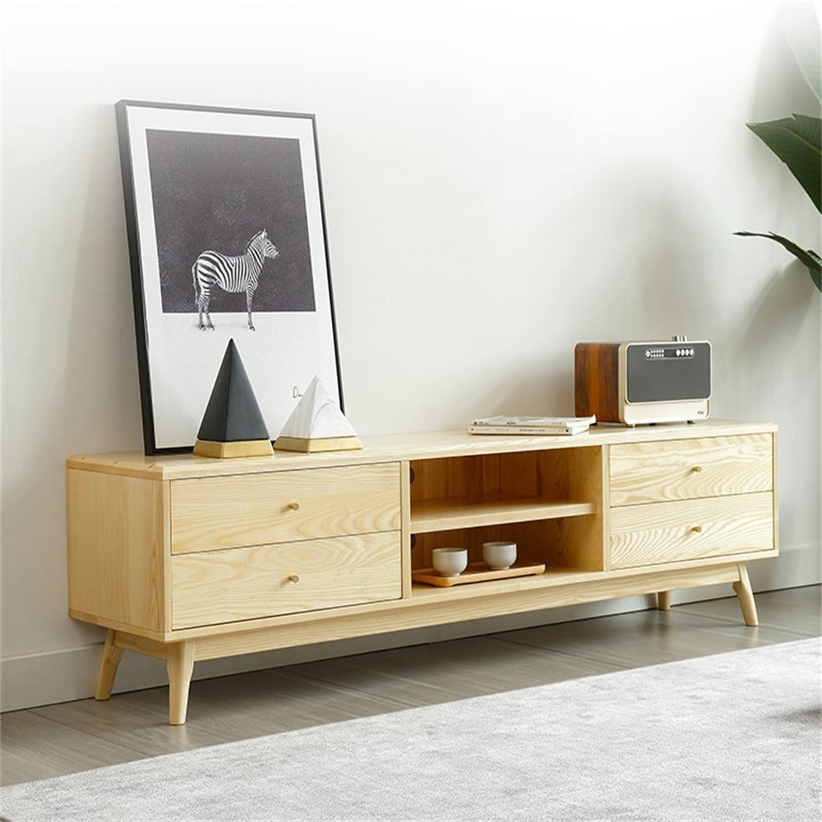 テレビ台 ローボード ソリッドウッドスライドドアテレビキャビネット